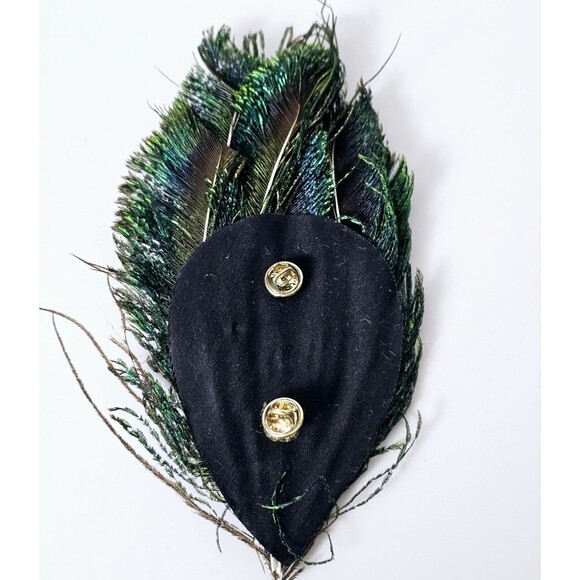 Artisan Peacock Brooch Pin Inlay Crystals Hand Crafted 5.75" Multicolor VTG OOAK - Picture 5 of 8